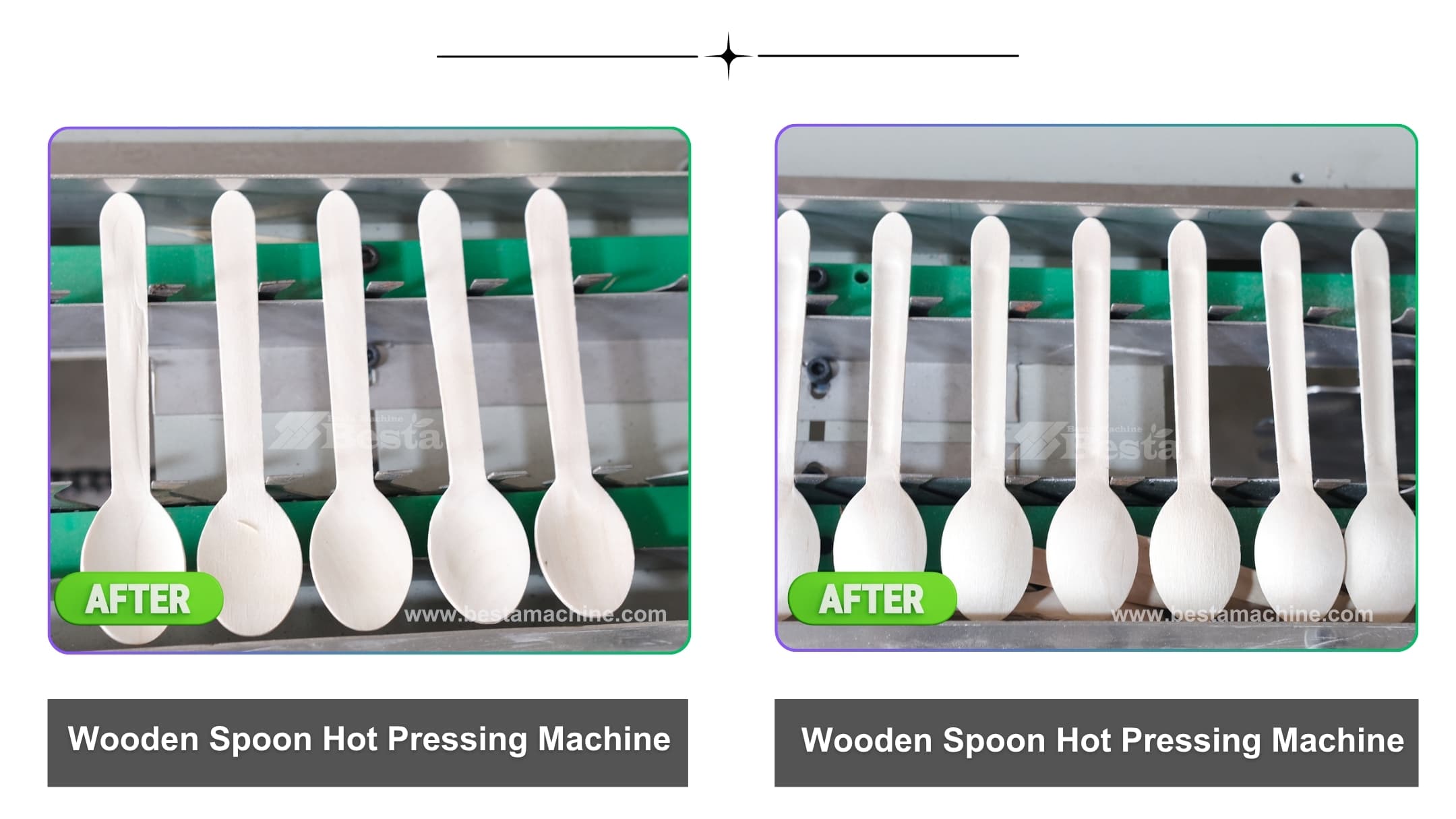 Fully automatic wooden spoon hot pressing machine two sides hot pressing type